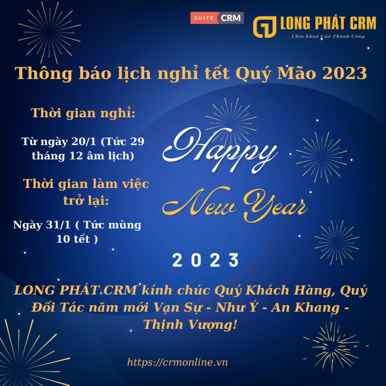 Thông báo lịch nghỉ tết quý mão 2023 của Long Phát CRM