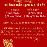 CRMOnline thông báo lịch nghỉ tết âm lịch 2024