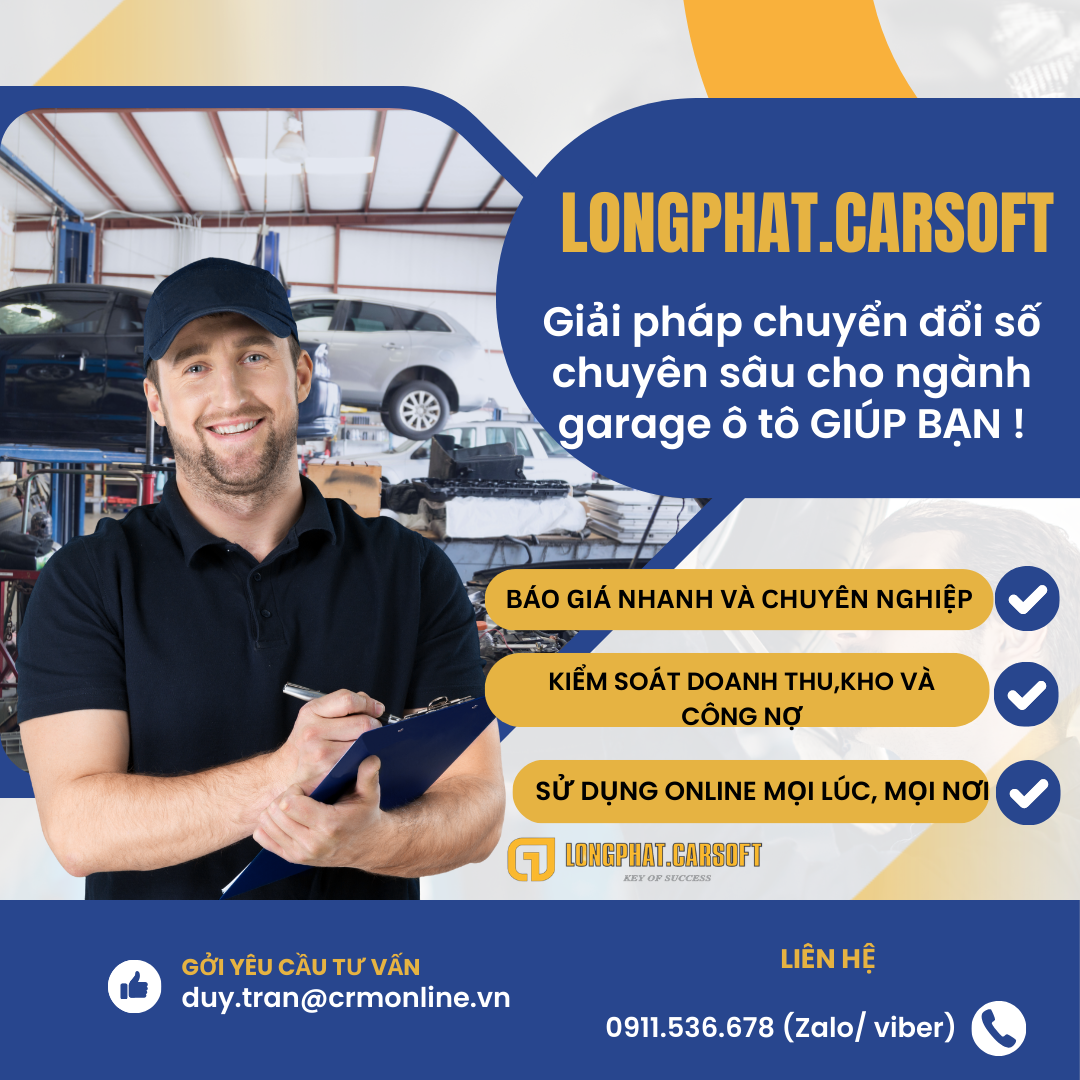 Giải pháp phần mềm quản lý gara ô tô | LONGPHAT.CARSOFT