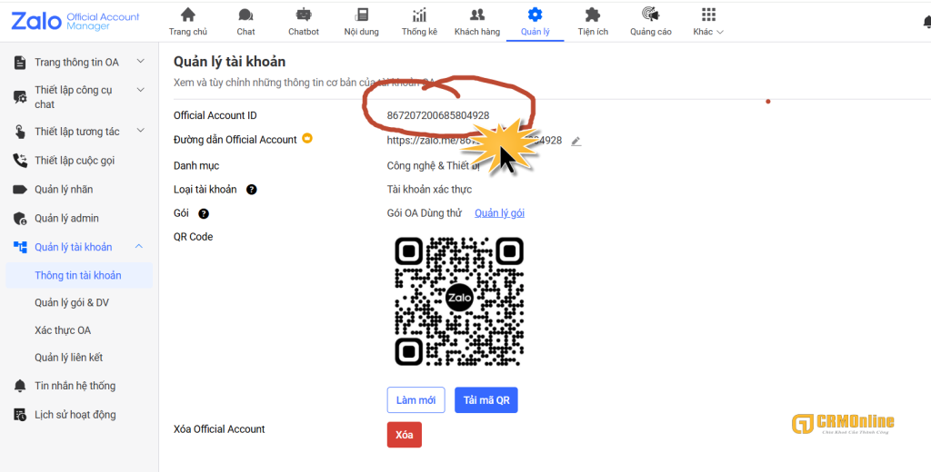 HƯỚNG DẪN TÍCH HỢP CHATBOT AI CRMONLINE VÀO HỆ THỐNG ZALO OA