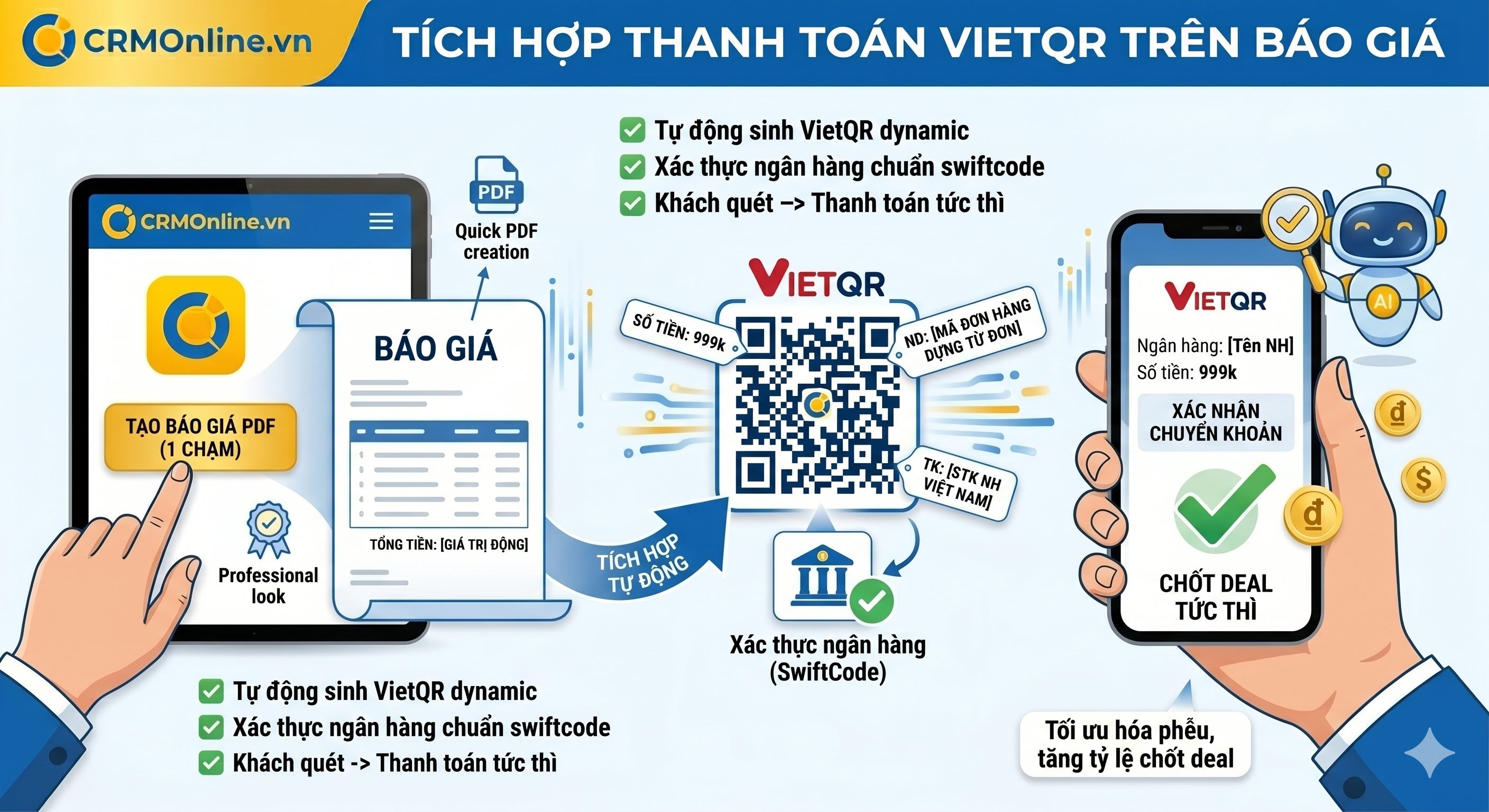 Tích hợp thanh toán VietQR trên báo giá