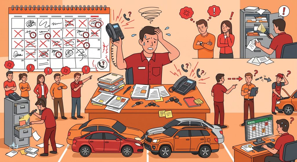 Phần mềm cho lễ tân gara giúp quản lý lịch hẹn, tiếp nhận xe nhanh chóng, lưu thông tin khách hàng và đồng bộ dữ liệu với toàn bộ quy trình quản lý gara trên CRMOnline.CarSoft.