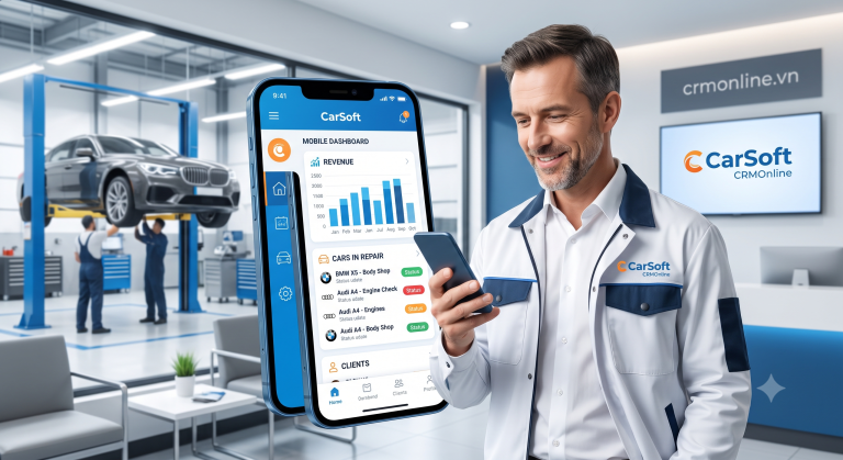 Quản Lý Gara Trên Điện Thoại: Chủ Gara Theo Dõi Từ Xa | CarSoft